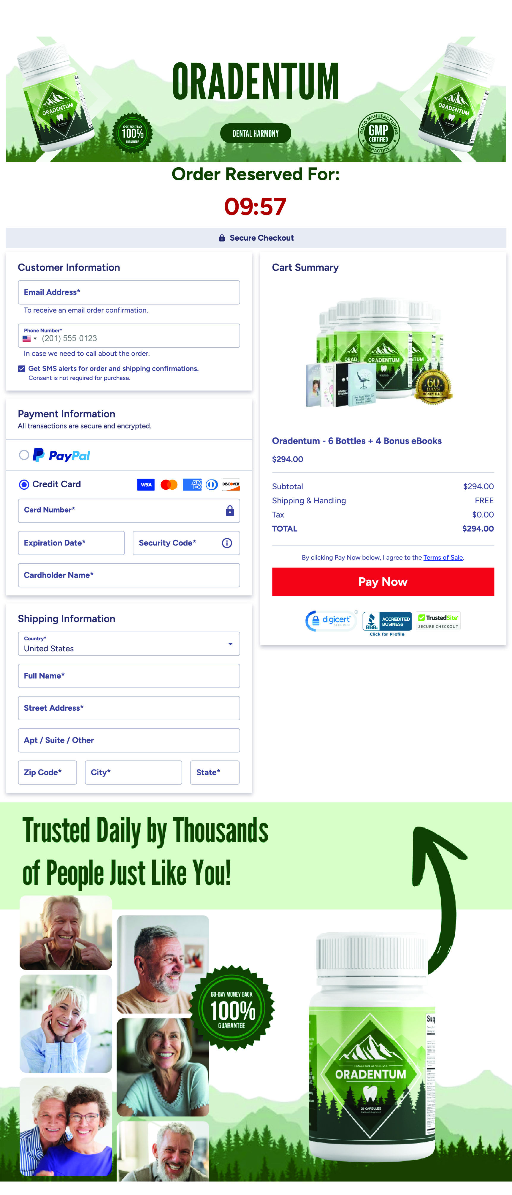 Oradentum Purchase Page